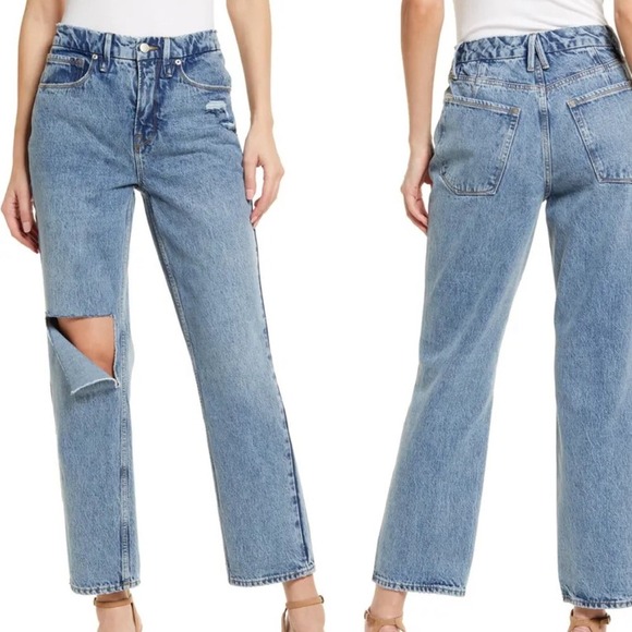 Good American Blue Distressed Jeans - Picture 1 of 11